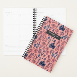 Coral Blue Pattern Planner
