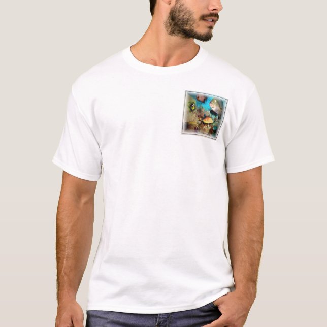 Coral Blue Square Pocket T-Shirt (Front)