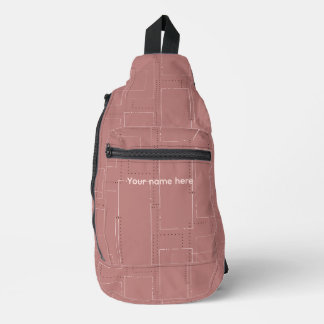 Coral Blueprint Shoulder Backpack Sling Bag