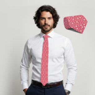 Coral Blush Hexagon & Charcoal Triangle Tie