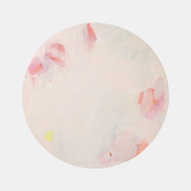 Coral & Blush Pink Abstract Art Area Rug (Front)