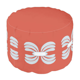 Coral boho beach vibe pouf