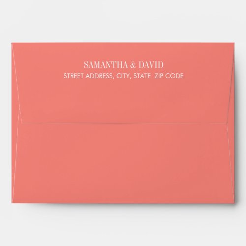 Coral Botanical magnolia flower Wedding  A7 Envelope