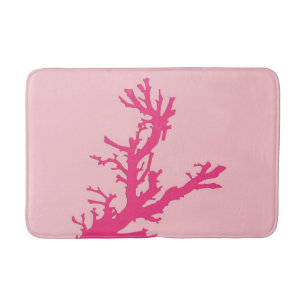 Coral branch - shades of coral pink bathroom mat