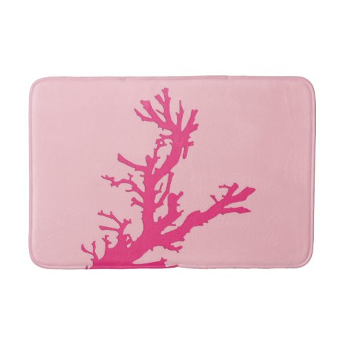 Coral branch _ shades of coral pink bathroom mat