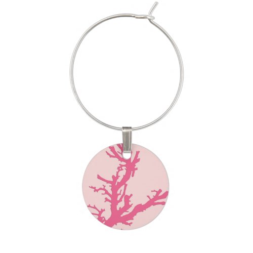 Coral branch _ shades of coral pink wine charm