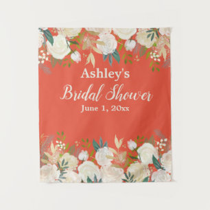 Coral Bridal Shower Photo Booth Backdrop Chic Prop