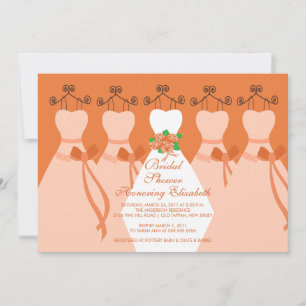 Coral Bride Bridesmaids Bridal Shower Invitation