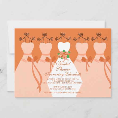 Coral Bride Bridesmaids Bridal Shower Invitation