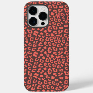 Coral Brown Leopard Print Case-Mate iPhone 14 Pro Max Case