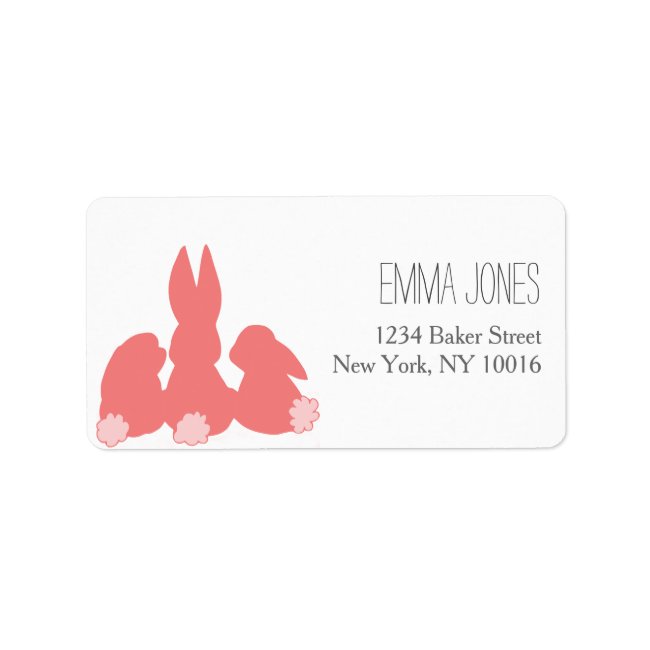 Coral Bunnies Return Address Labels