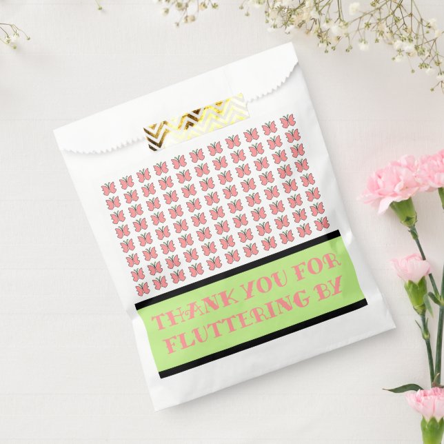 Coral Butterfly Birthday Party Favor Bag (Sealed)