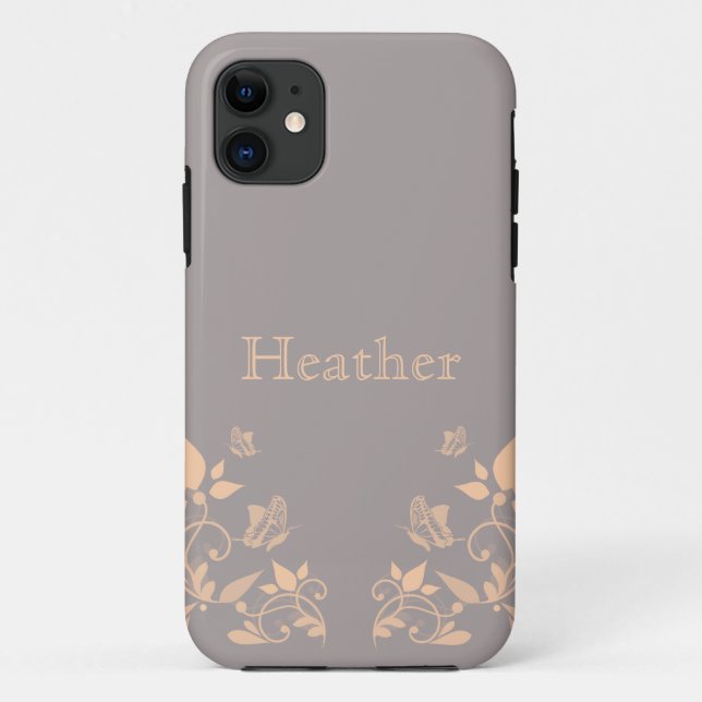 Coral Butterfly Floral iPhone 5 Case (Back)