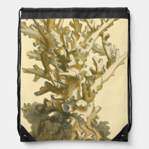 Coral by the Sea Drawstring Bag