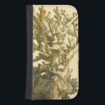 Coral by the Sea Phone Wallet<br><div class="desc">Get this modern piece of artwork today with cream colored background. This piece of art contains a silhouette,  translucent coral that is very sharp and vivid. It's a contemporary art piece that will be perfect for any type of nautical theme you are trying to go for.</div>
