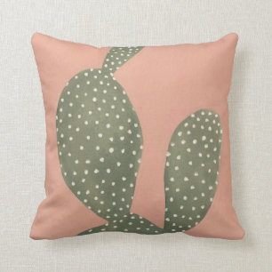 Coral Cacti Throw Pillow