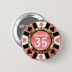 Coral Casino 00th Birthday Party Button