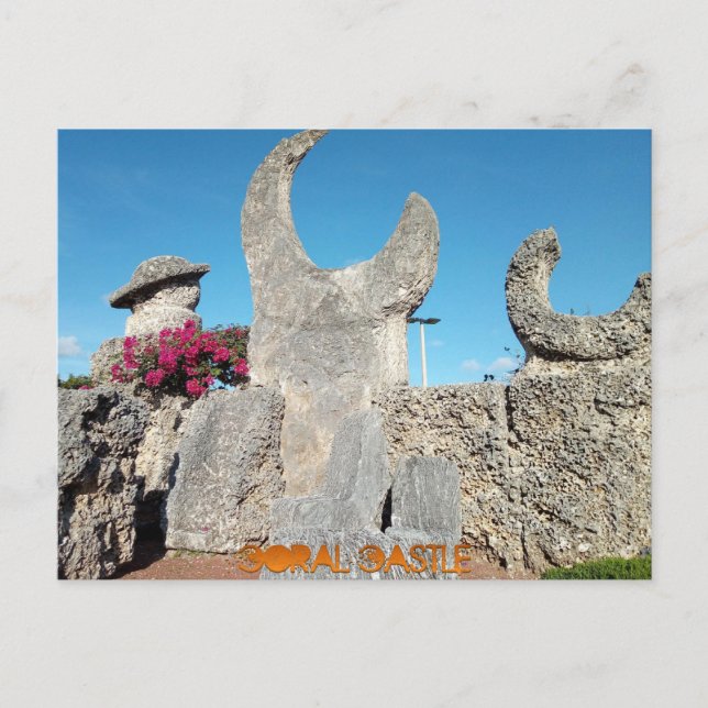 Coral Castle, Miami Postcard (Front)