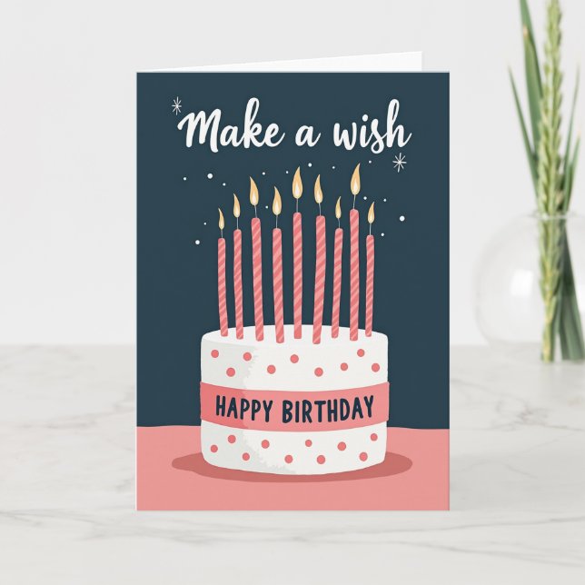 Coral Celebration Birthday Card (Front)