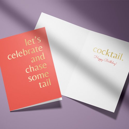 Coral Chasing Cocktail Celebration Birthday Card