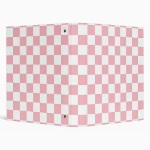 Coral Checkerboard Pattern 3 Ring Binder