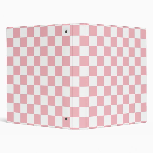 Coral Checkerboard Pattern 3 Ring Binder (Background)