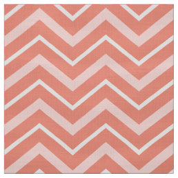 Coral Chevron Upholstery Fabric