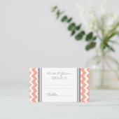 Coral Chevron Wedding Table Place Setting Cards (Standing Front)