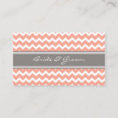 Coral Chevron Wedding Table Place Setting Cards (Back)