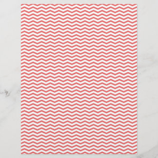 Coral Chevron/Zig Zag Scrapbook Paper