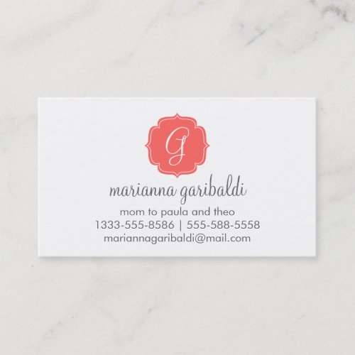 Coral Chevron Zigzag Stripes Business Card