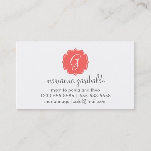 Customizable Coral Chevron Zigzag Stripes Business Card