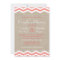 Coral Chevrons on Burlap Couple's Shower Invite