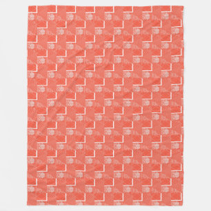 Coral Chic Mod Design Fleece Blanket