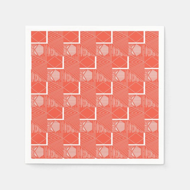 Coral Chic Mod Design Napkins (Front)