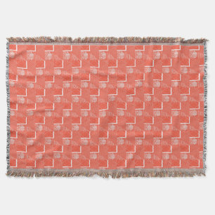 Coral Chic Mod Design Throw Blanket