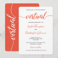 Coral Chic Simple Custom LIVE VIRTUAL Wedding