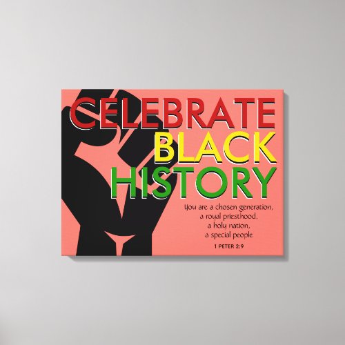 Coral  Christian Scripture  BLACK HISTORY MONTH Canvas Print