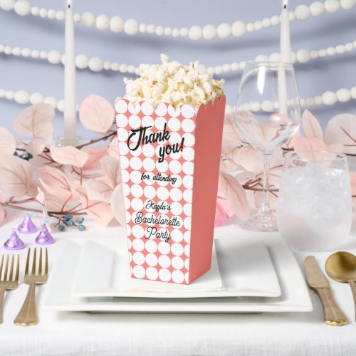 Coral Circle Pattern Bachelorette Party Favor Boxes