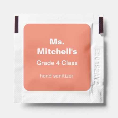 Coral Classroom Hand Sanitizer Packet