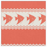 Coral Coastal Angelfish Stripes Fabric