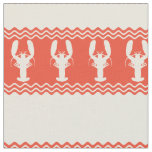 Coral Coastal Lobster Stripes Fabric
