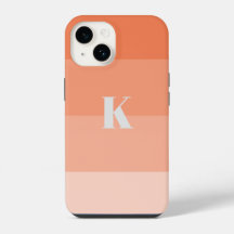 Coral Color Blocks Custom Monogram Initial