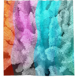Coral Color Burst Shower Curtain