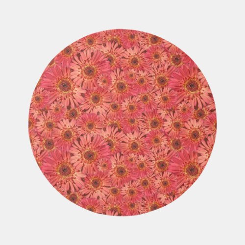 Coral Colored Gerbera Daisy Collage Outdoor Rug