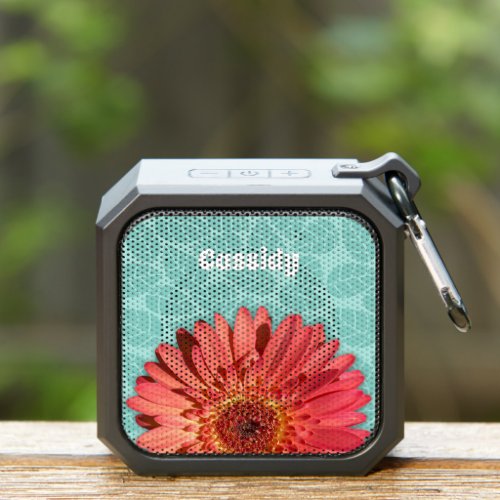 Coral Colored Gerbera Daisy Photo Mint Green Bluetooth Speaker