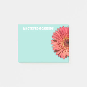 Coral Colored Gerbera Daisy Photo Mint Green Post-it Notes