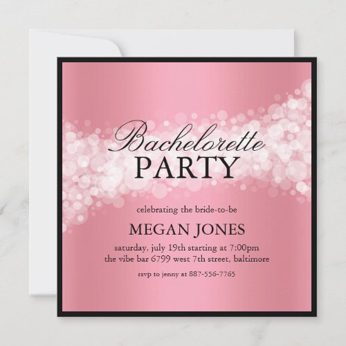 Coral Confetti Bachelorette Party Invitation