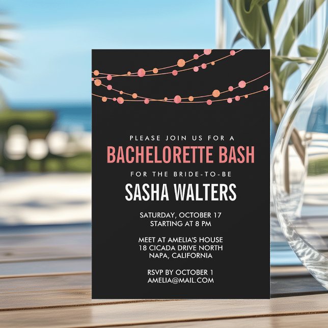 Coral Confetti Bachelorette Party Invitation (Creator Uploaded)