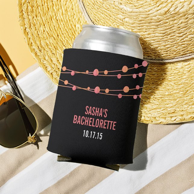 Coral Confetti Personalized Bachelorette Party Can Cooler (Creator Uploaded)